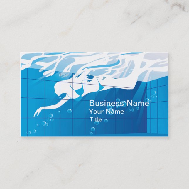 Swimming Pool Business Business Card (Front)