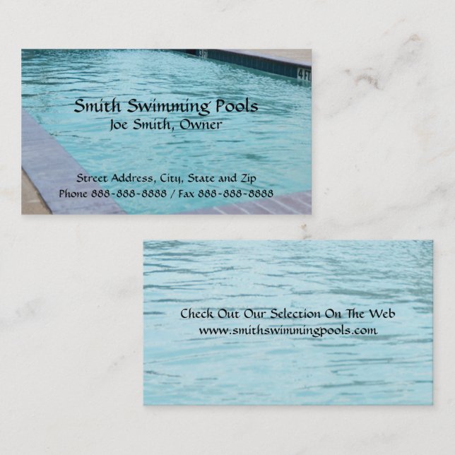 Swimming Pool Business Card (Front/Back)