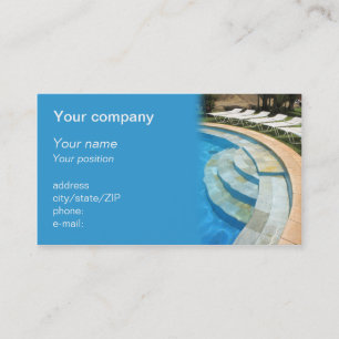"Swimming pool" business card