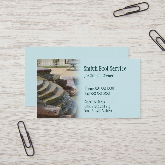Swimming Pool Business Card (Front/Back In Situ)