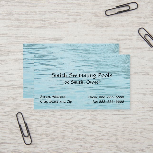 Swimming Pool Business Card (Front/Back In Situ)