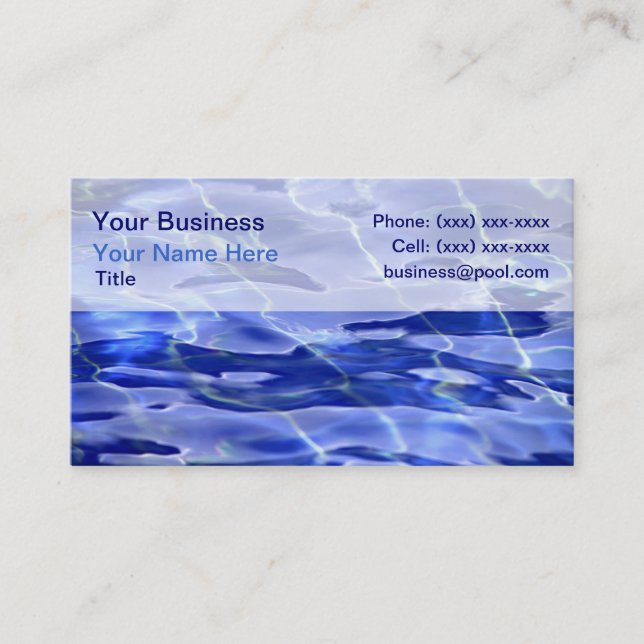 Swimming Pool Business Cards (Front)