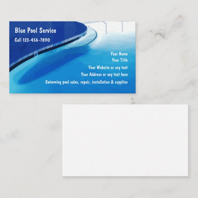 Swimming Pool Business Cards (Front/Back)