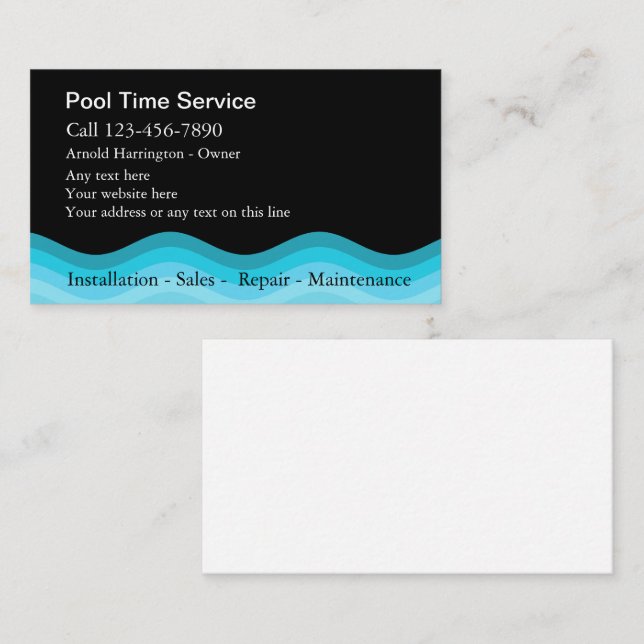Swimming Pool Business Cards (Front/Back)