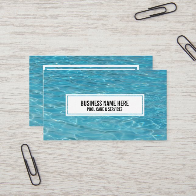 Swimming pool care aqua swim photo business card (Front/Back In Situ)