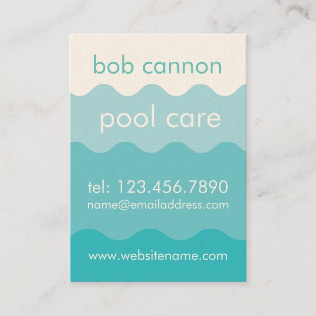 Swimming Pool Care Maintenance Business Card (Front)
