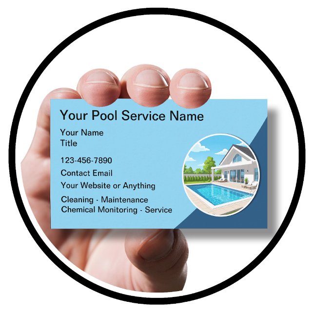 Swimming Pool Cleaning Modern  Business Card (Creator Uploaded)