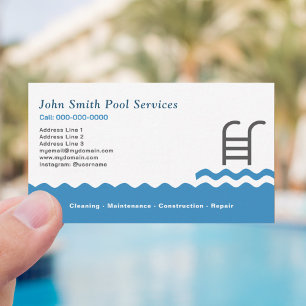 Swimming Pool Cleaning & Services Business Card