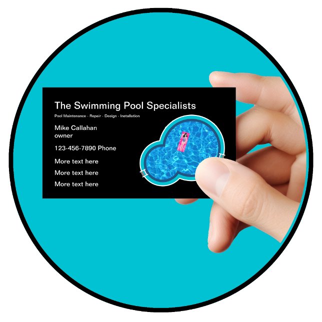 Swimming Pool Contractor And Service Business Card (Creator Uploaded)