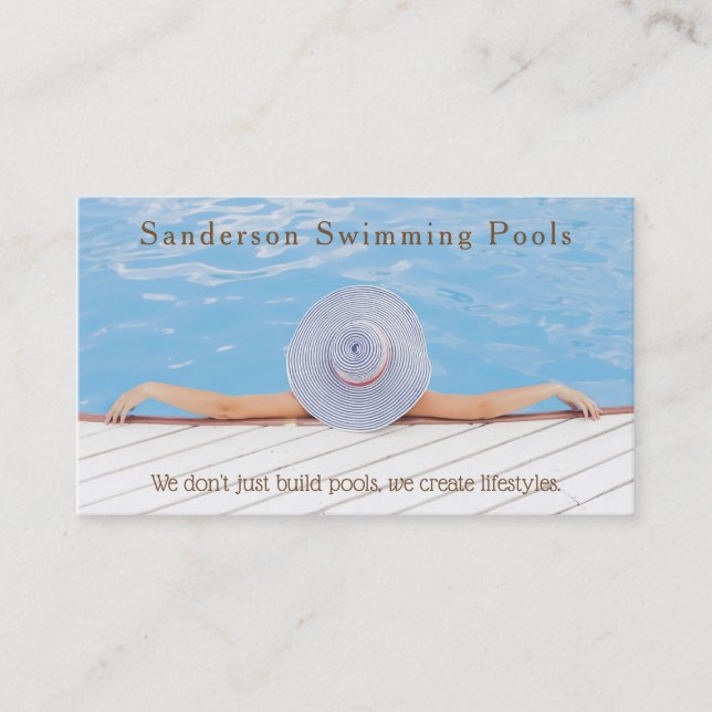 Swimming pool designer business cards (Front)