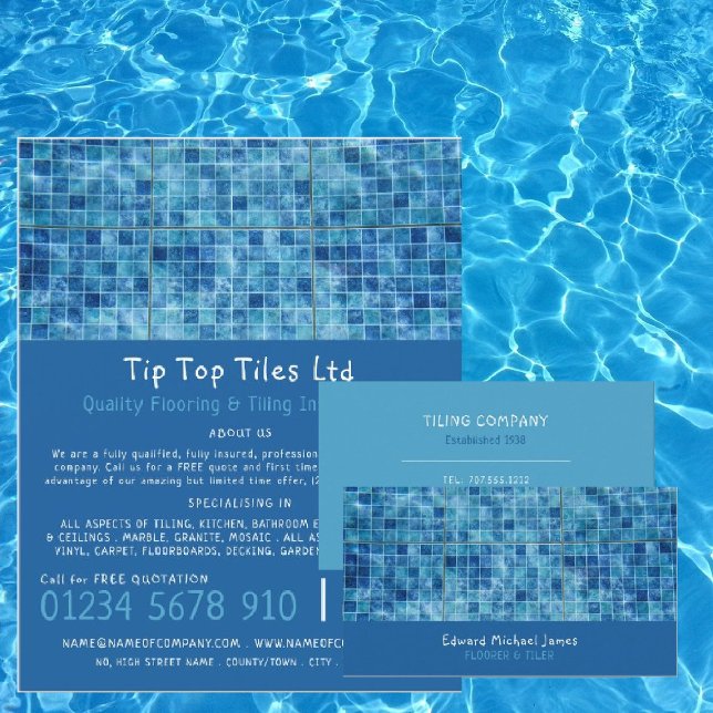 Swimming Pool, Floorer, Tile Installer Advertising Flyer (Creator Uploaded)