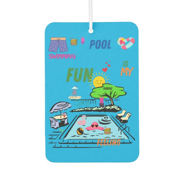 swimming pool Fun Car Air Freshener (Front)