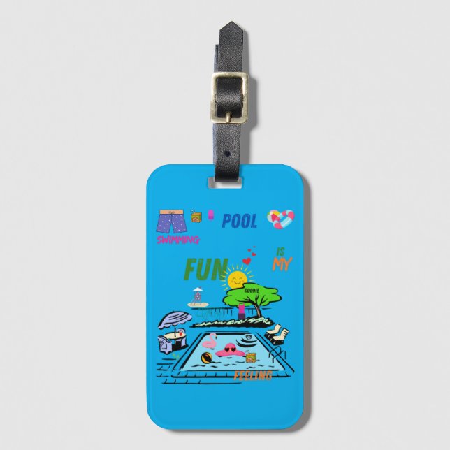 swimming pool Fun Luggage Tag (Front Vertical)