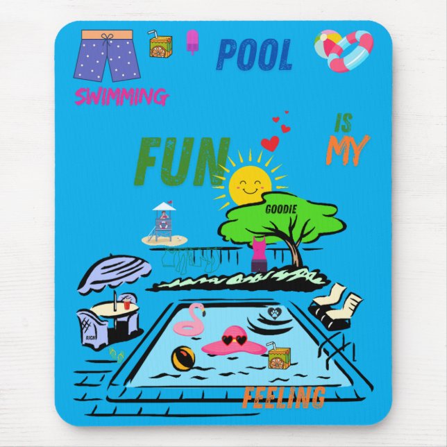 swimming pool Fun Mouse Mat (Front)