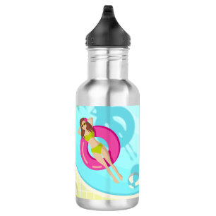 Swimming pool girl in bikini summer beach 532 ml water bottle