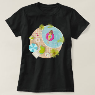 Swimming pool girl in bikini summer beach T-Shirt