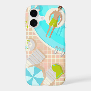 Swimming pool guy on tropical summer beach vacay