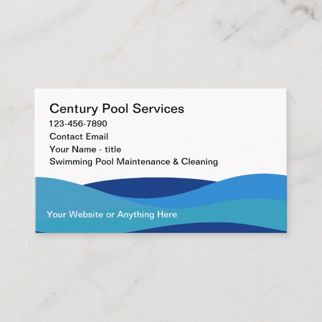 Swimming Pool Modern Business Cards (Front)