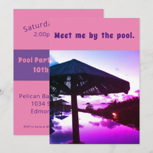 Swimming Pool Party Birthday Invitation