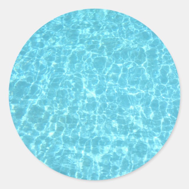 Swimming Pool Party Blue Water Blank Template Classic Round Sticker (Front)