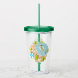 Swimming pool party girl in bikini summer beach  acrylic tumbler