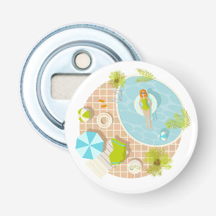 Swimming pool party girl in bikini summer beach  bottle opener