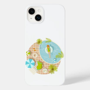 Swimming pool party girl in bikini summer beach  Case-Mate iPhone 14 plus case