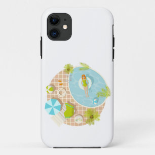 Swimming pool party girl in bikini summer beach iPhone 11 case