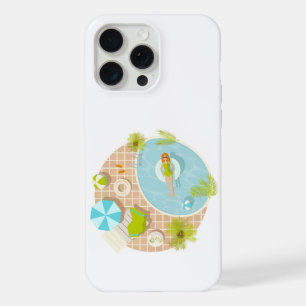 Swimming pool party girl in bikini summer beach iPhone 15 pro max case