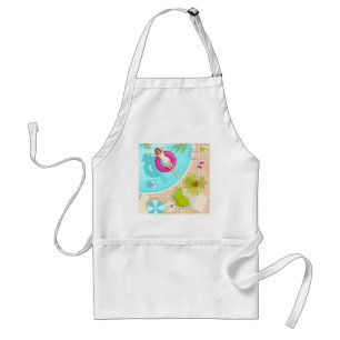 Swimming pool party girl in bikini summer beach standard apron