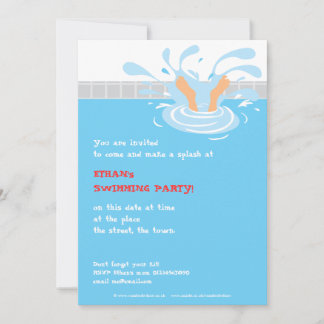 Swimming pool party invitation