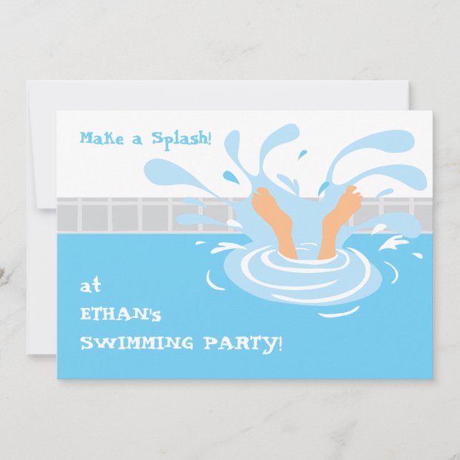 Swimming pool party invitation (Front)