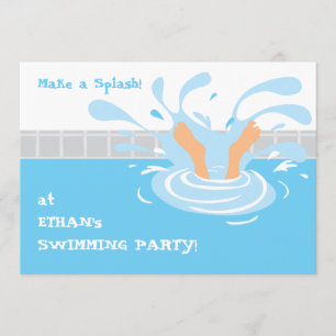 Swimming pool party invitation