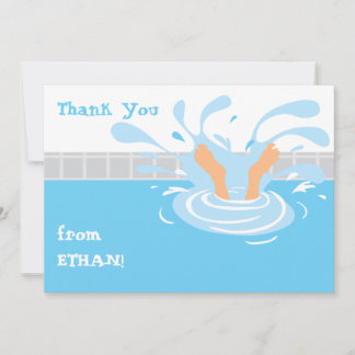 Swimming pool party thank you note card