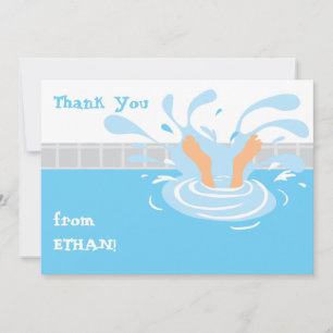 Swimming pool party thank you note note card
