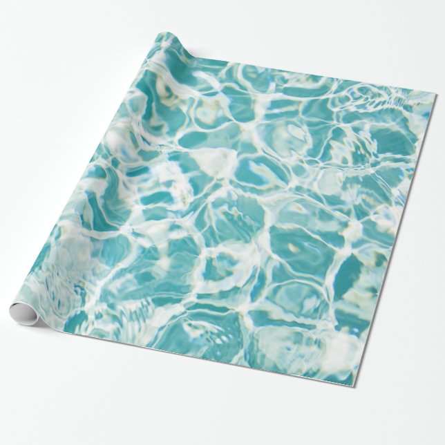 Swimming Pool Photo Gift Wrap Paper (Unrolled)