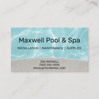 Swimming Pool Service Blue Water Business Card