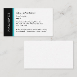 Swimming Pool Service Business Card