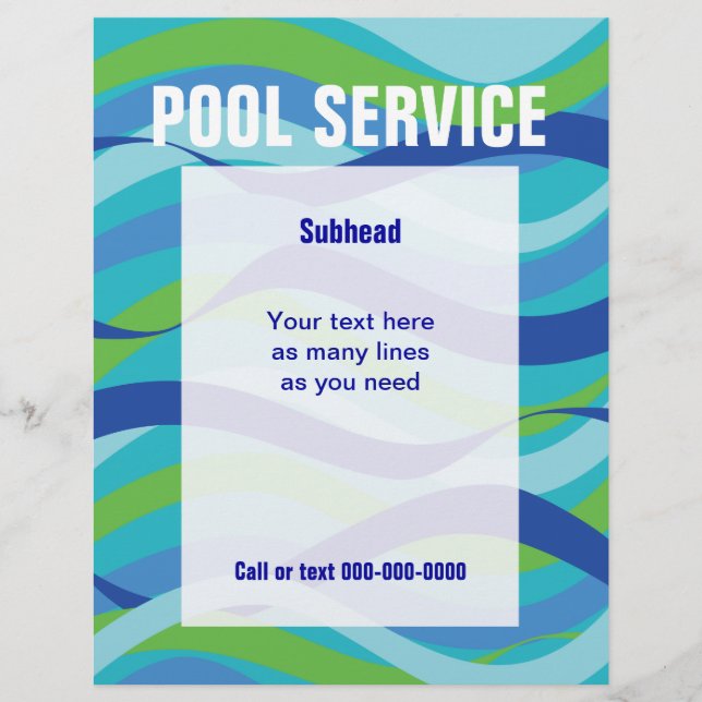 Swimming Pool Service with custom text Flyer (Front)