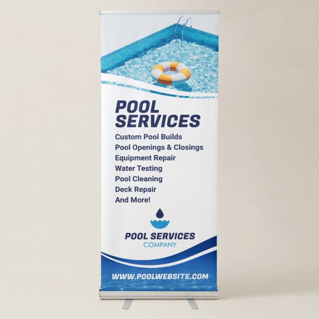 Swimming Pool Services Company Retractable Banner (Front)