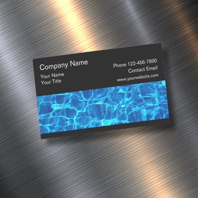 Swimming Pool Services Magnetic Business Cards (Creator Uploaded)