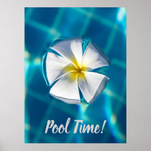 Swimming Pool Sparkling Water with Flower gift Poster