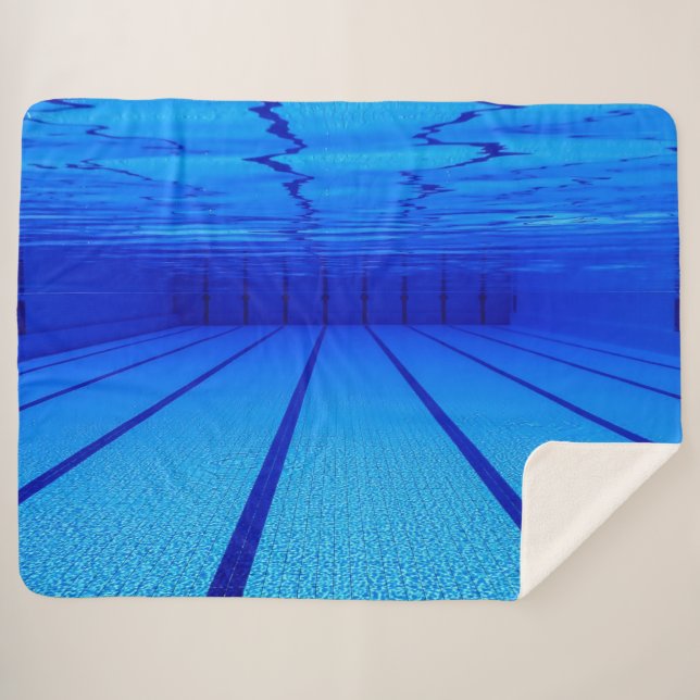 Swimming Pool Underwater Sport Sherpa Blanket (Front (Horizontal))
