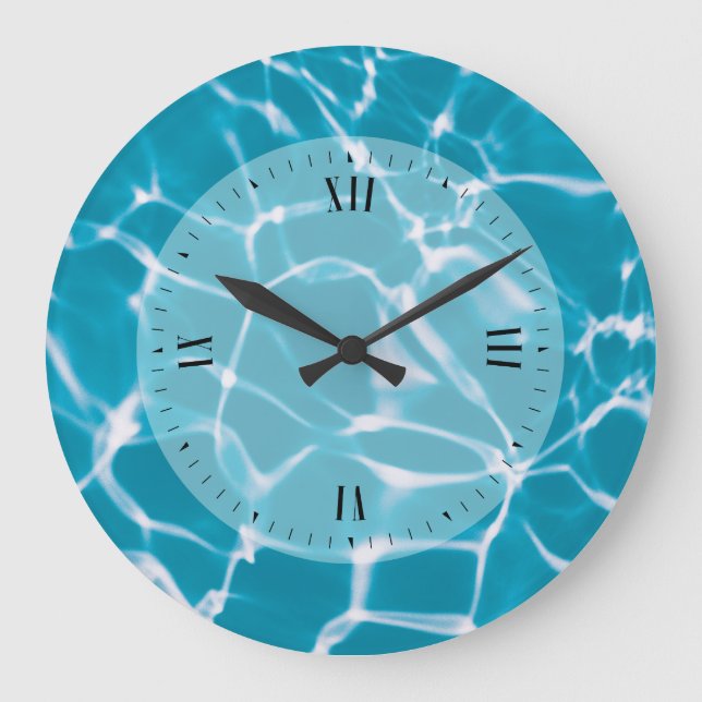 Swimming pool water reflection large clock (Front)