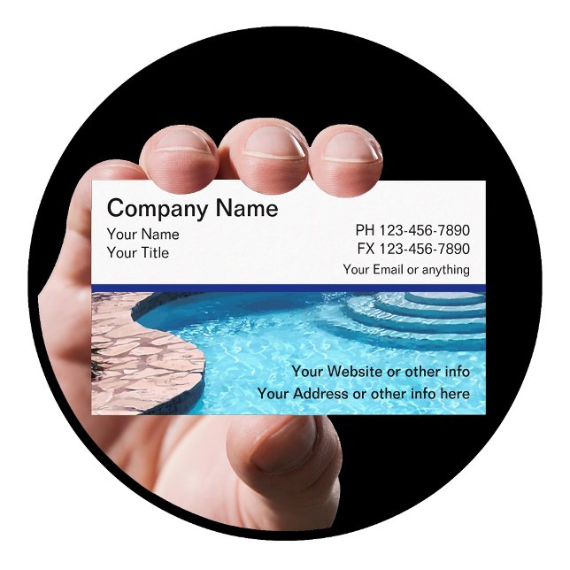 Swimming Pool With Steps And Deck Business Card (Creator Uploaded)