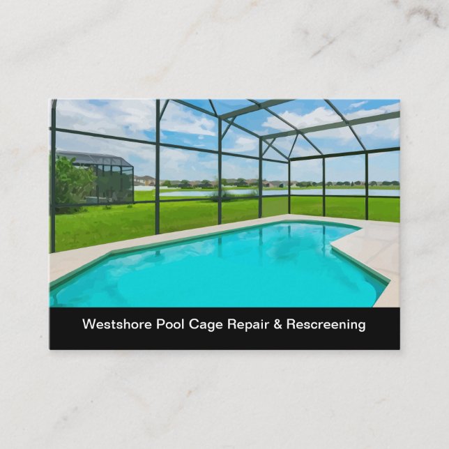 Swimming Pools And Rescreening Business Card (Front)