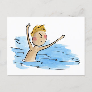 Swimming Postcard