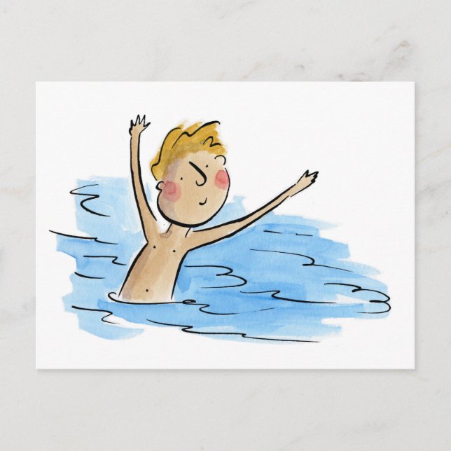 Swimming Postcard (Front)
