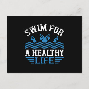 Swimming - postcard