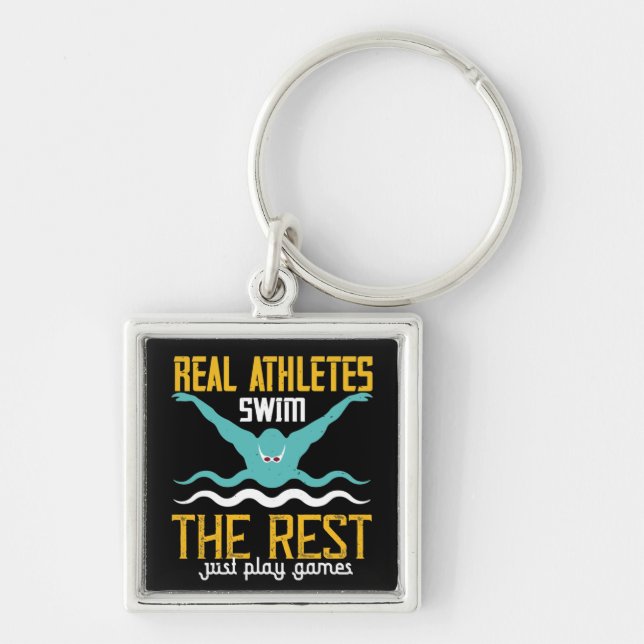 Swimming - Real athletes swim Key Ring (Front)